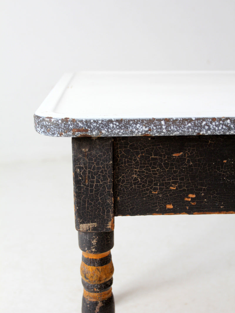 antique enamel top kitchen table