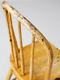 antique yellow painted Windsor style chair