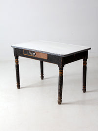 antique enamel top kitchen table