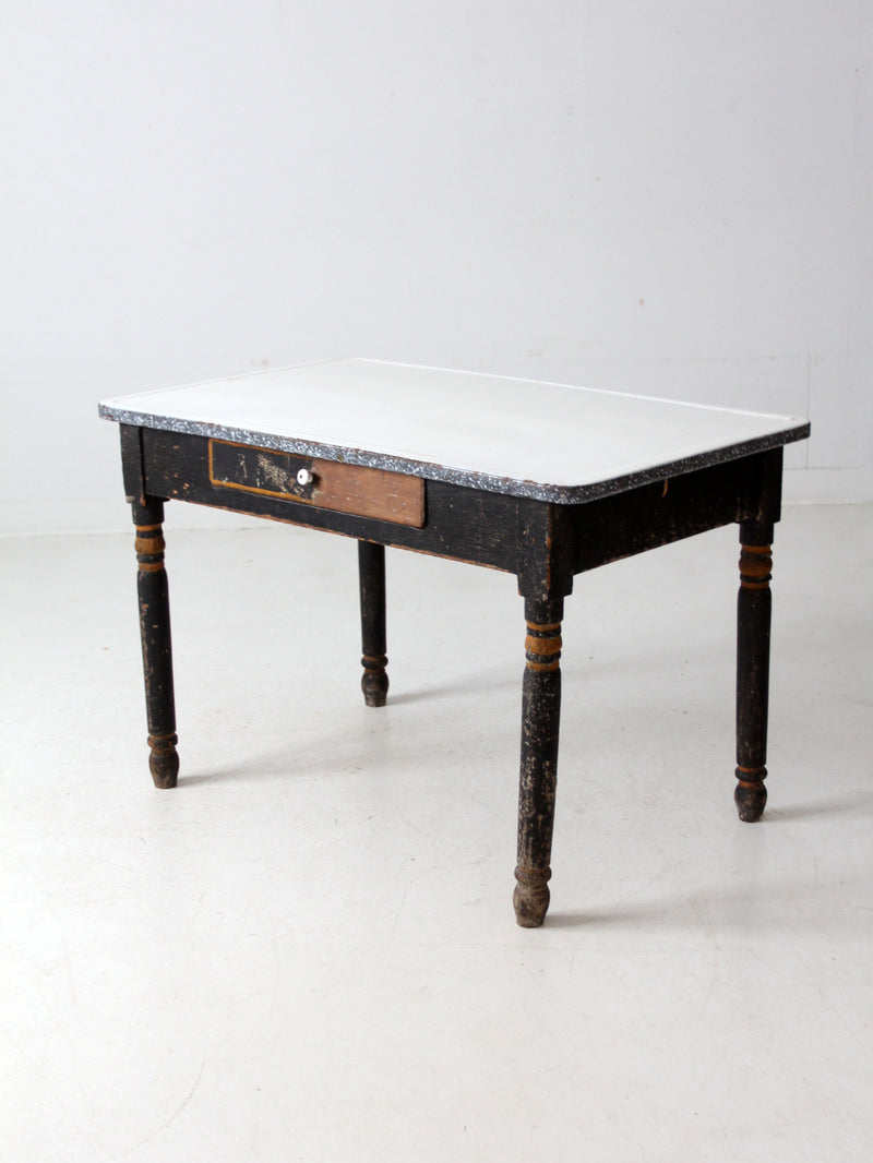 antique enamel top kitchen table
