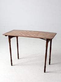 antique folding checkerboard table