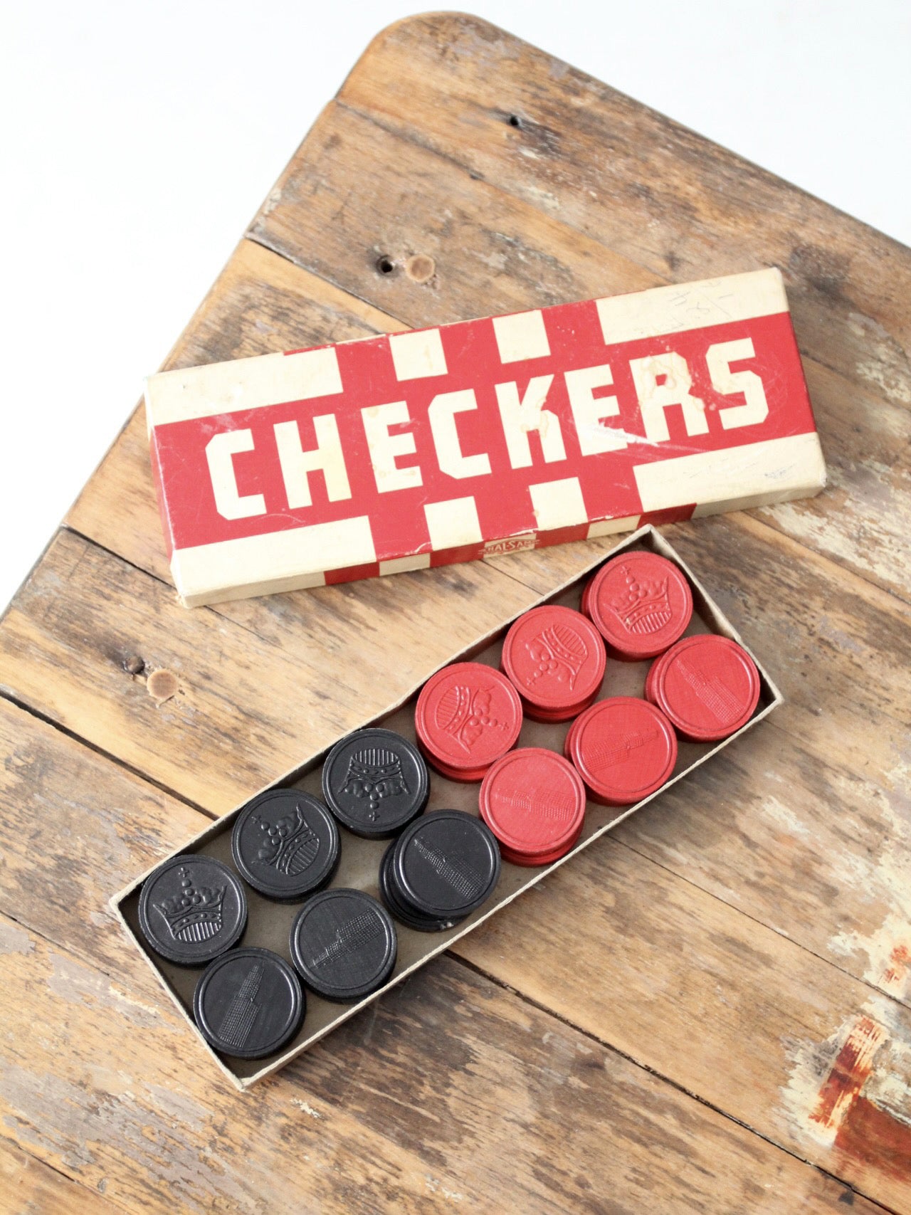 antique folding checkerboard table