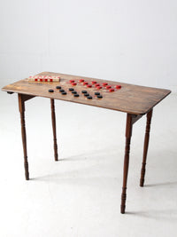 antique folding checkerboard table