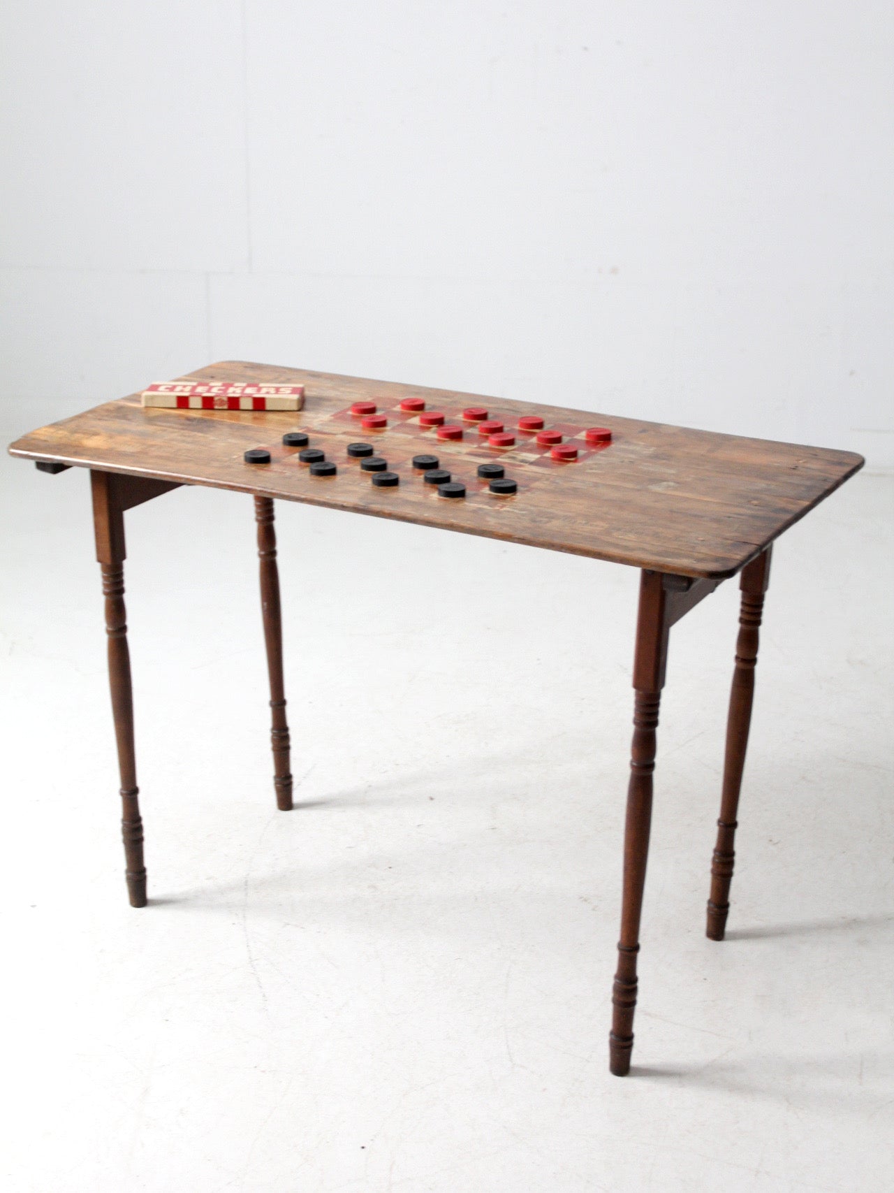 antique folding checkerboard table