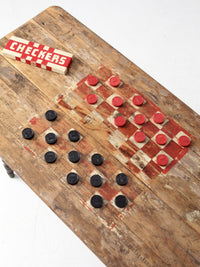 antique folding checkerboard table