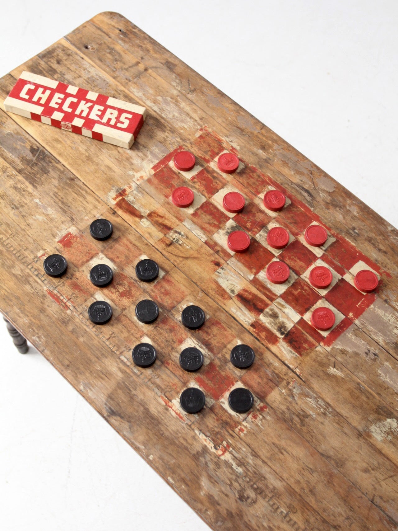 antique folding checkerboard table