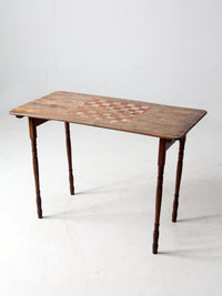 antique folding checkerboard table