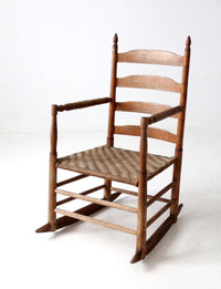 antique splint weave seat rocking chair