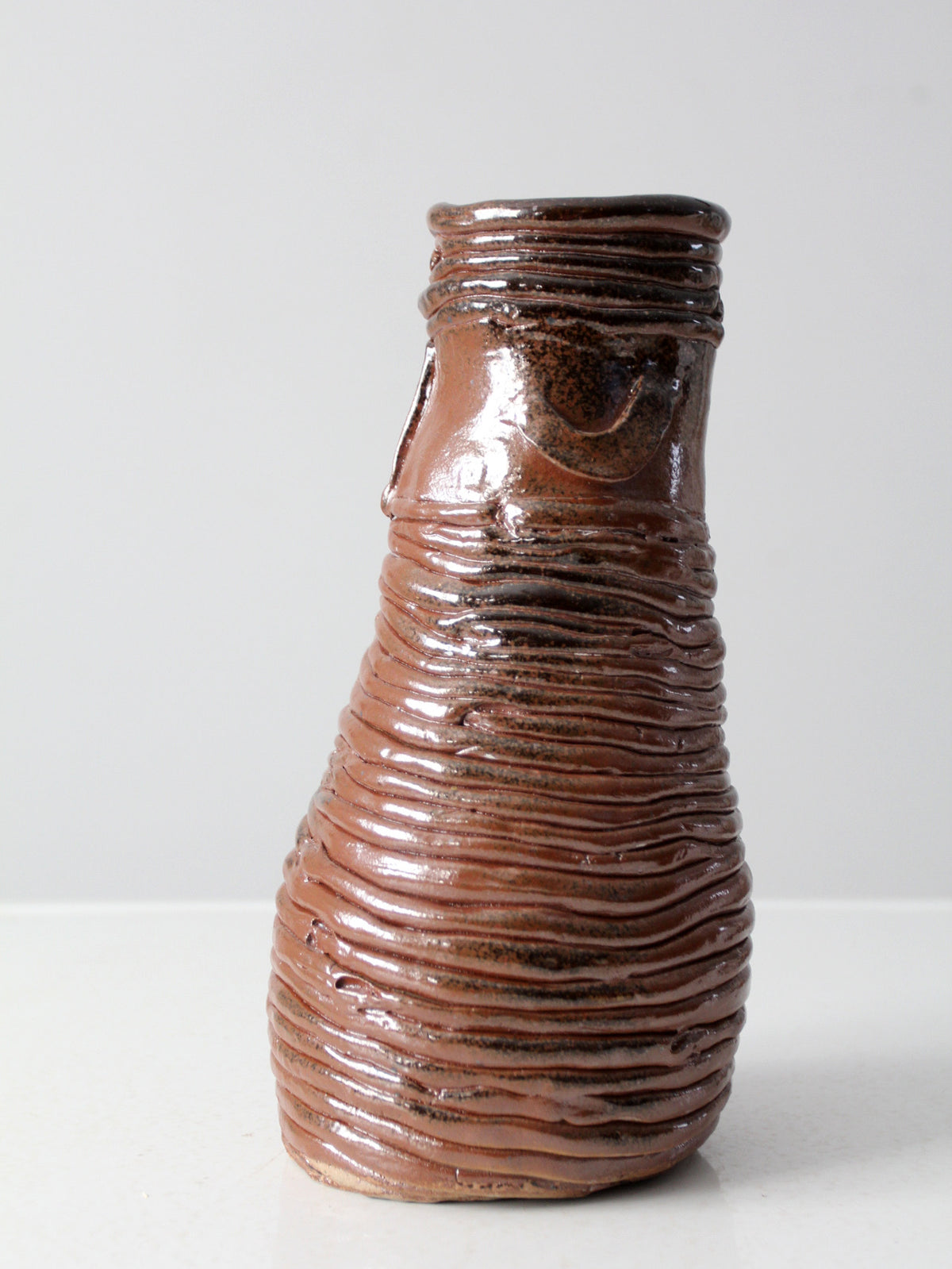 vintage coiled studio pottery vase