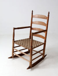 antique splint weave seat rocking chair