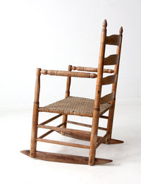 antique splint weave seat rocking chair