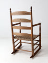 antique splint weave seat rocking chair