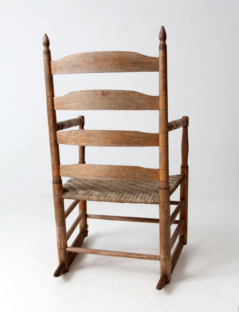 antique splint weave seat rocking chair