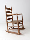 antique splint weave seat rocking chair