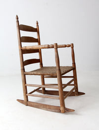 antique splint weave seat rocking chair