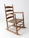 antique splint weave seat rocking chair