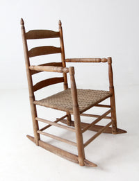 antique splint weave seat rocking chair