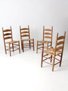 set of 4 ladder back chairs with woven seats