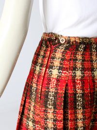 vintage 1960s red plaid mini skirt