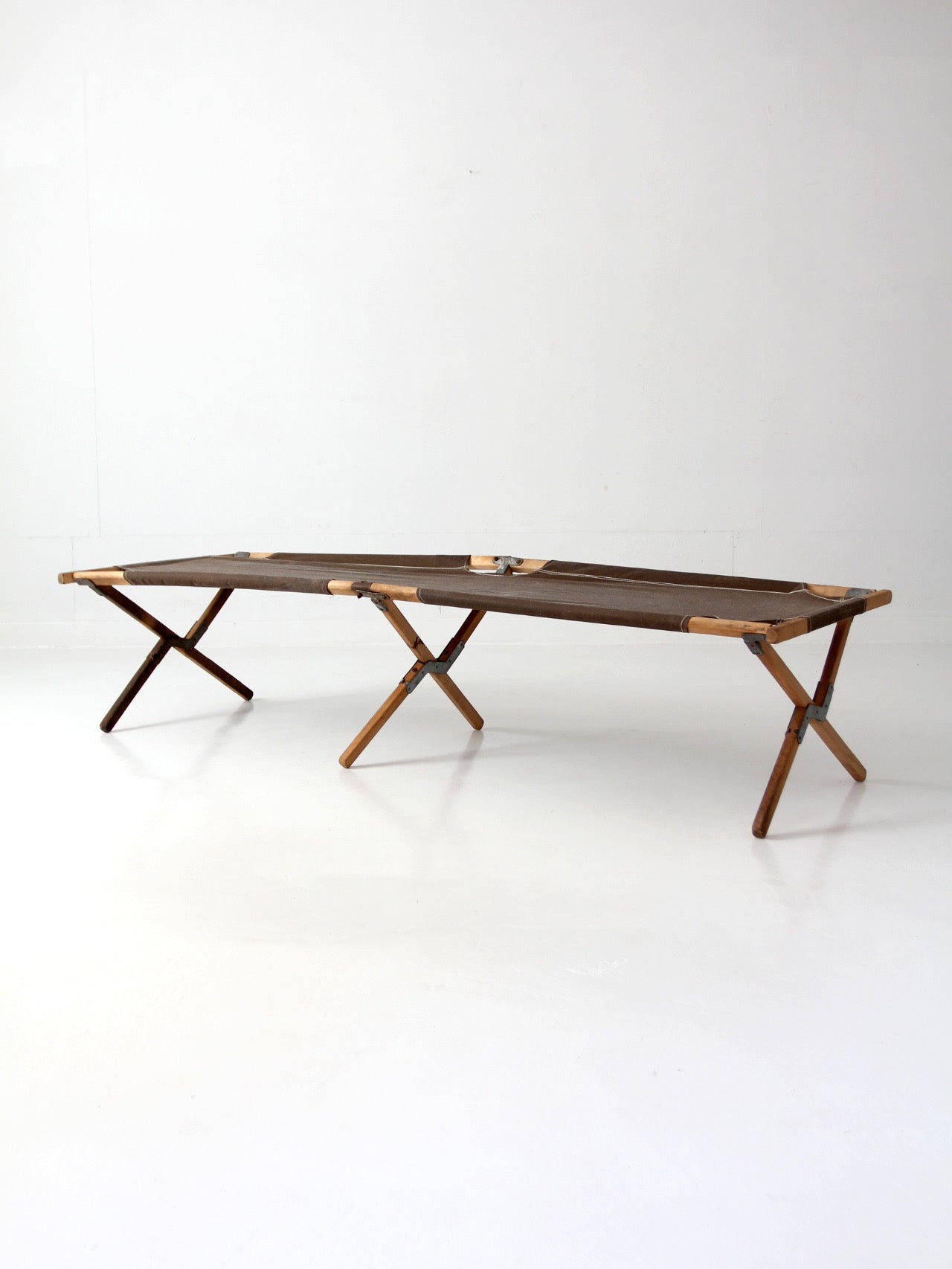 vintage Byer folding campaign style camp cot