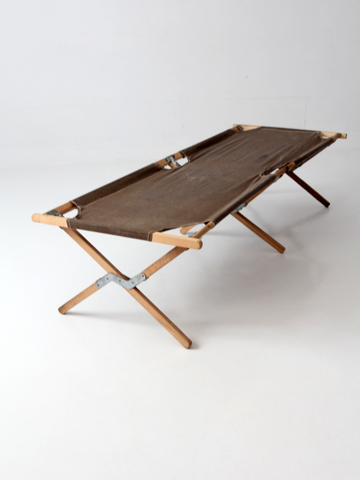 vintage Byer folding campaign style camp cot