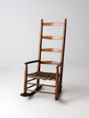 antique splint weave seat rocking chair