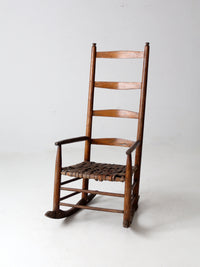 antique splint weave seat rocking chair