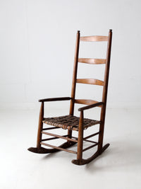 antique splint weave seat rocking chair