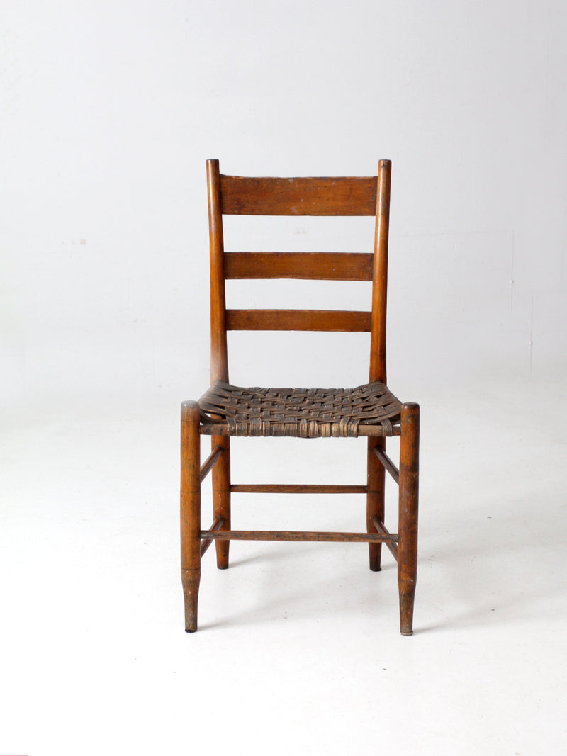 antique American splint weave seat chair