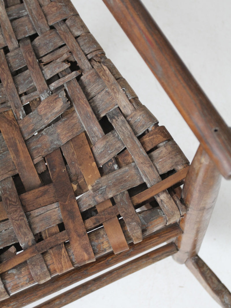 antique splint weave seat rocking chair