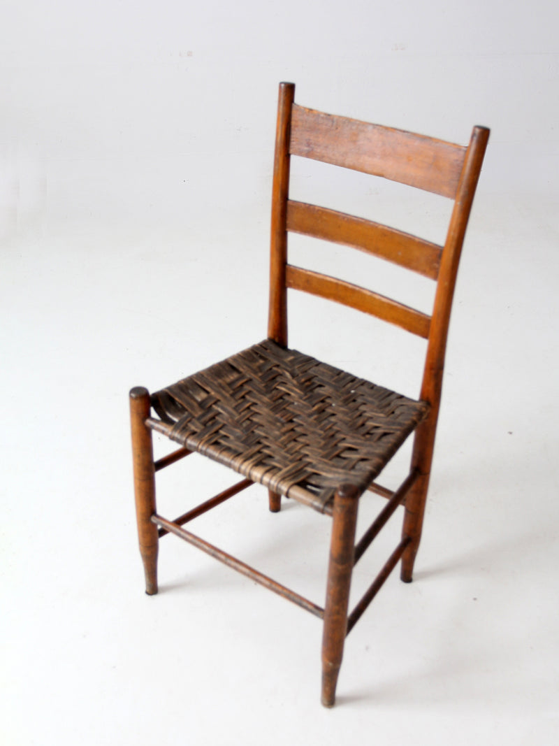 antique American splint weave seat chair