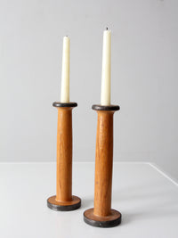 pair antique Clayton Bradford spools