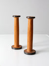 pair antique Clayton Bradford spools