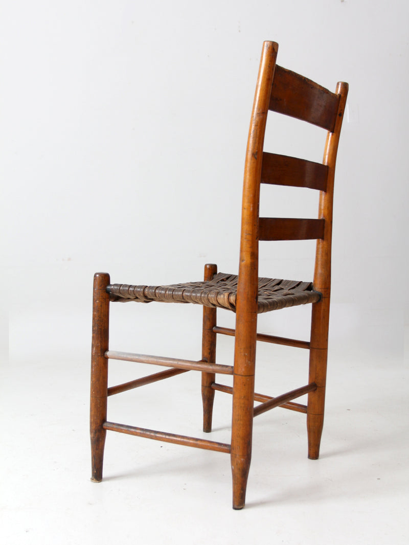 antique American splint weave seat chair