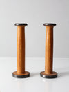 pair antique Clayton Bradford spools