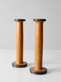 pair antique Clayton Bradford spools