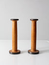 pair antique Clayton Bradford spools