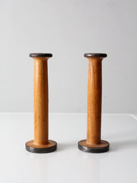 pair antique Clayton Bradford spools