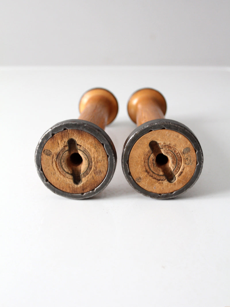 pair antique Clayton Bradford spools