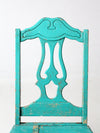 vintage turquoise wooden dining room chairs pair