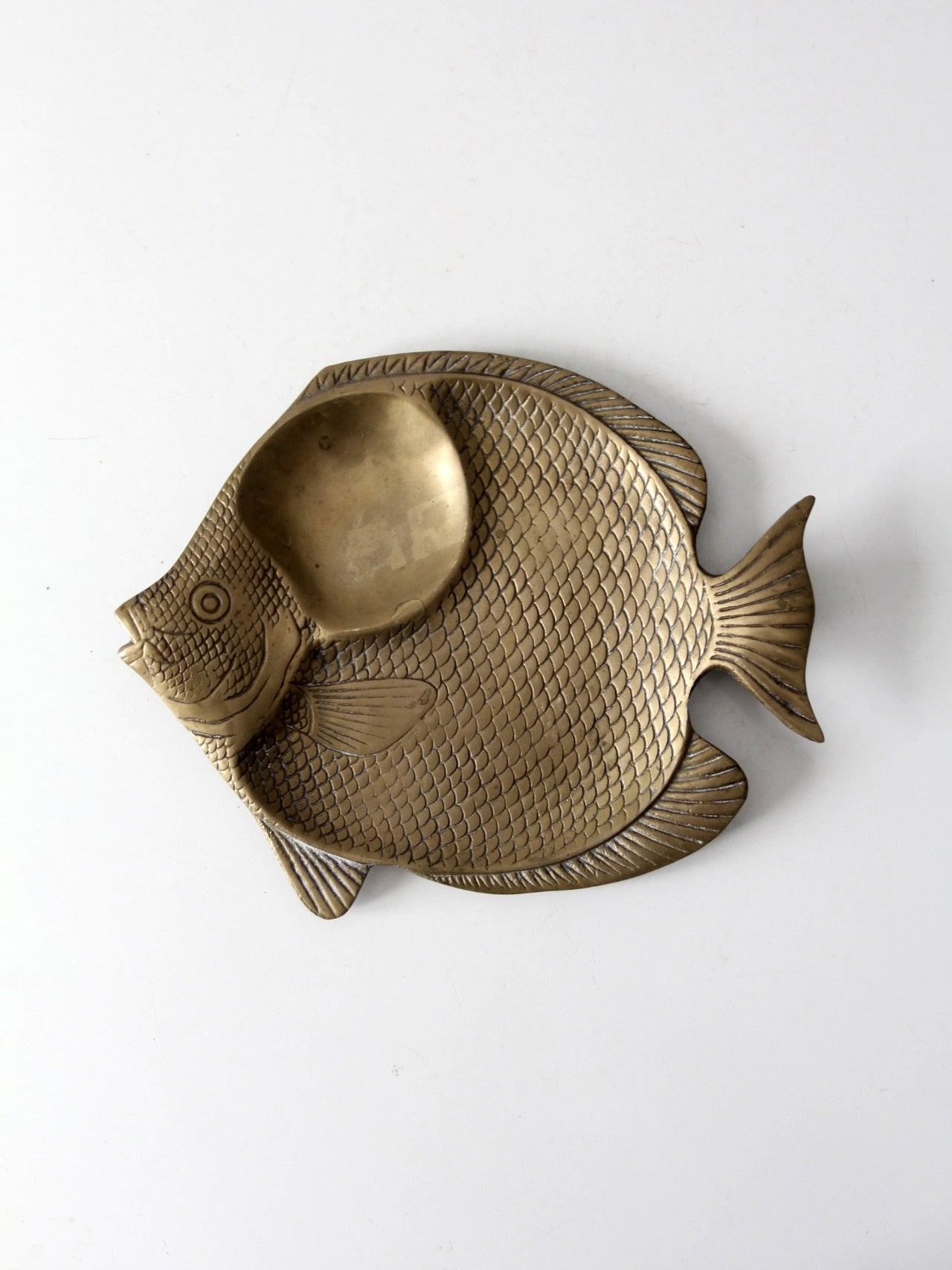 mid-century brass fish tray