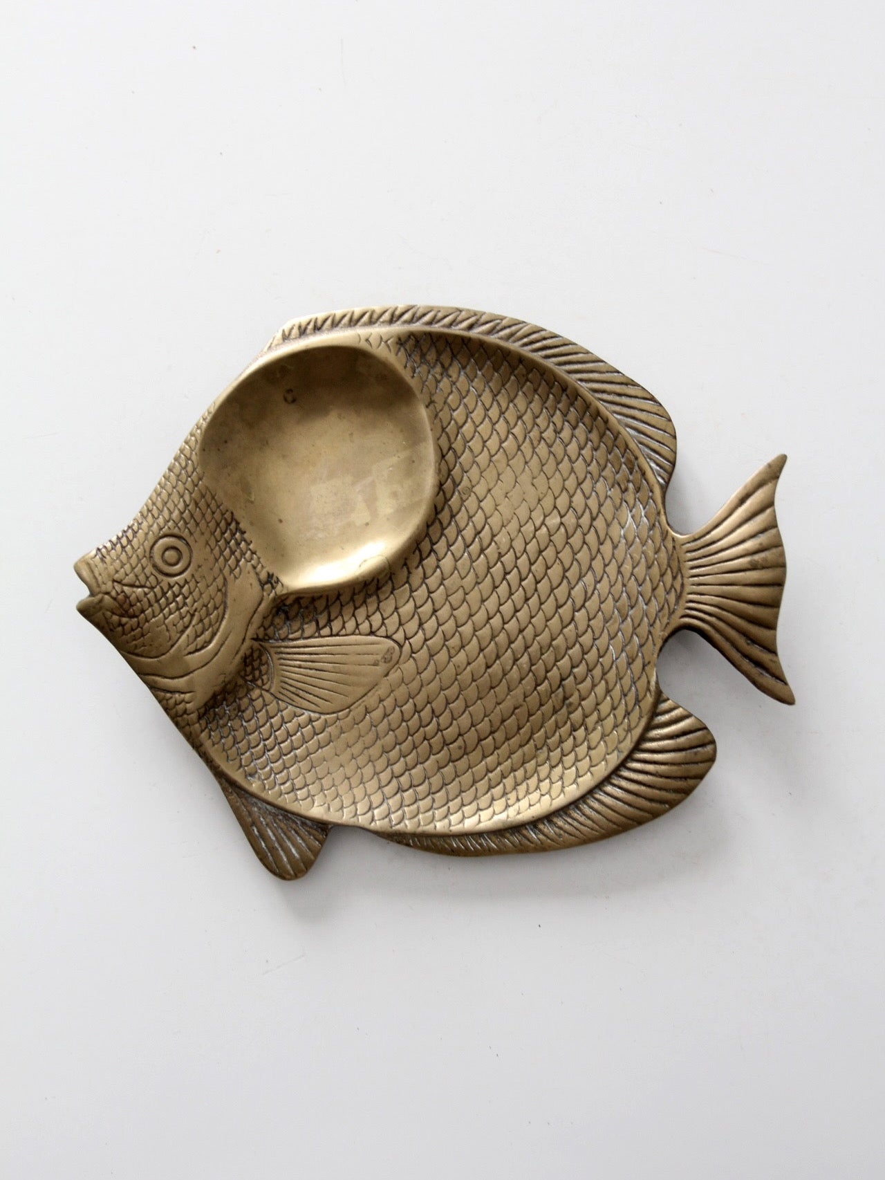 mid-century brass fish tray