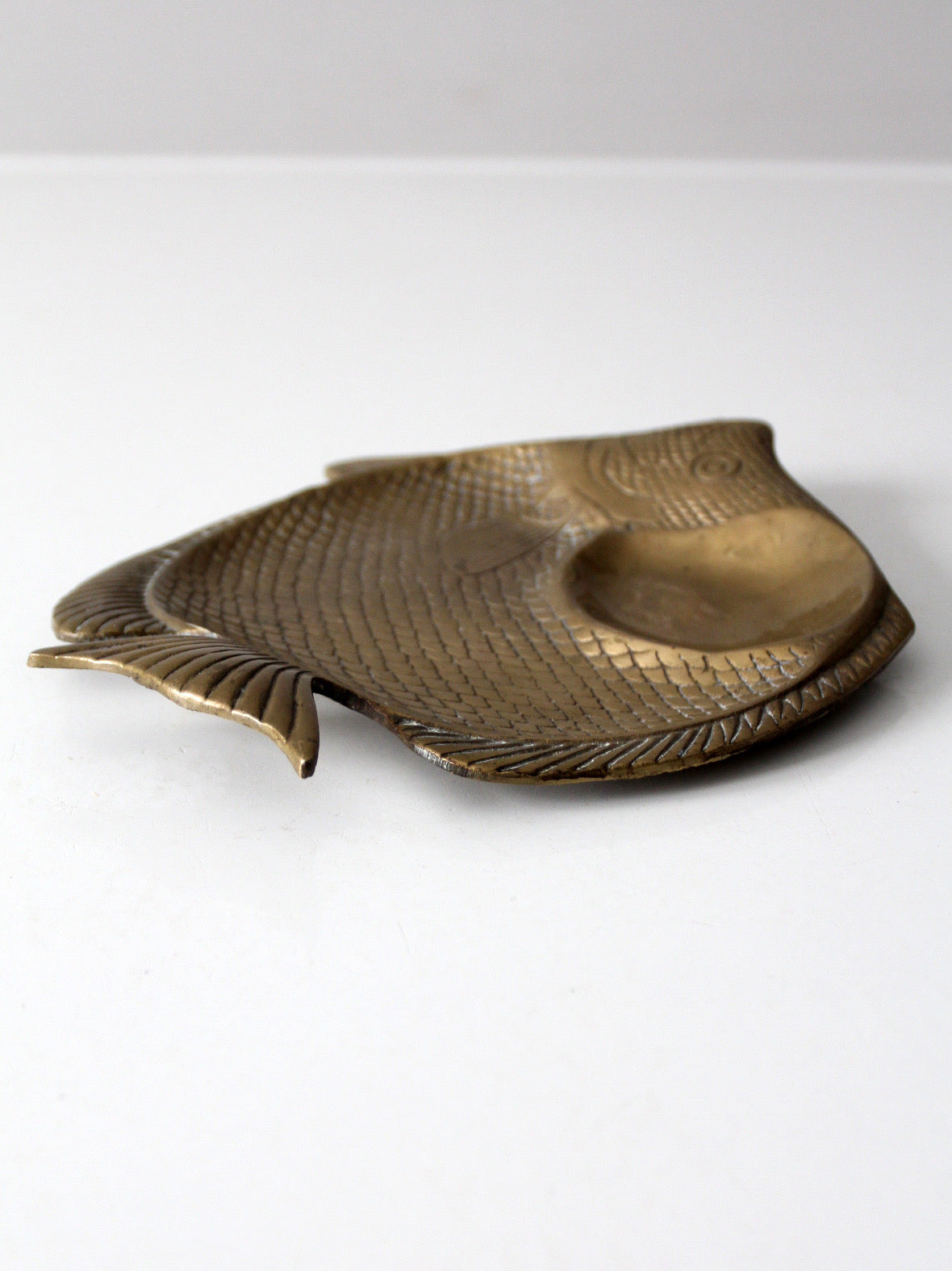 mid-century brass fish tray