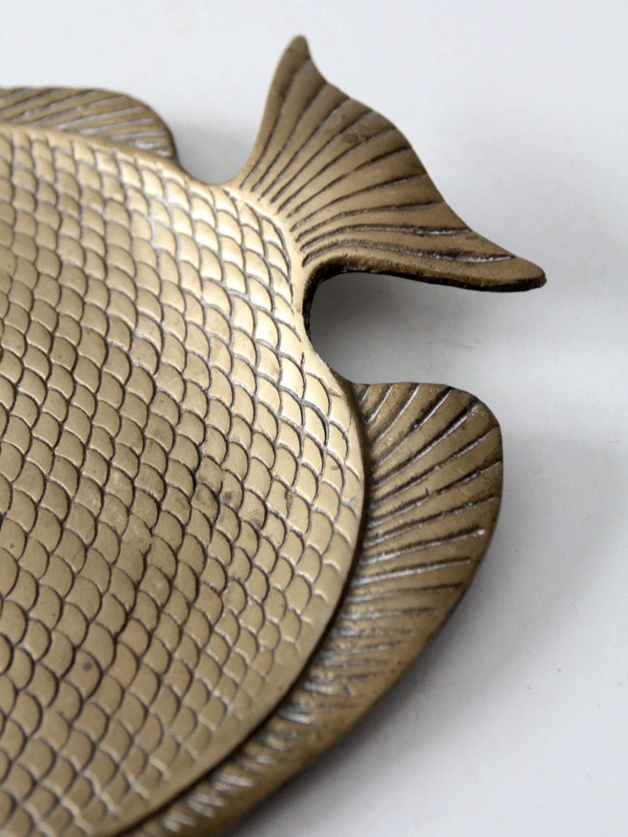 mid-century brass fish tray