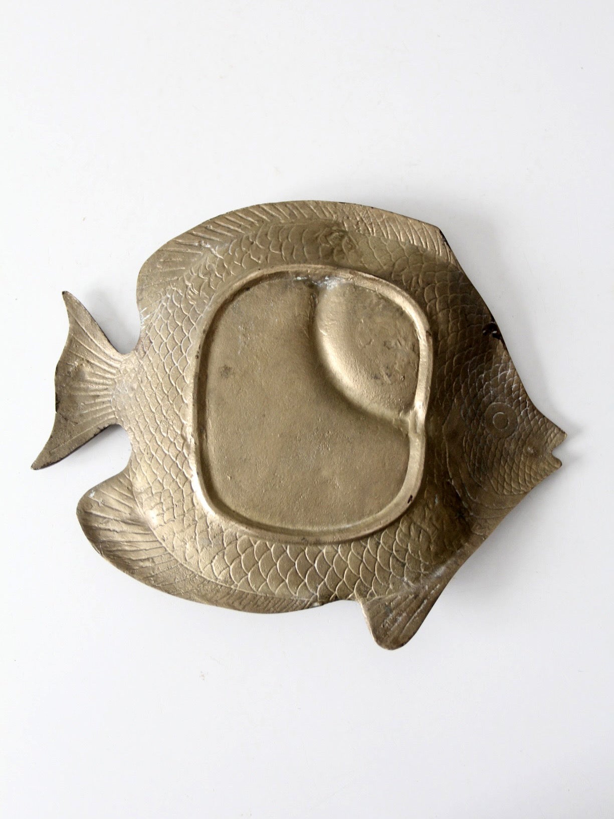 mid-century brass fish tray