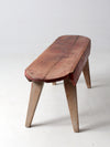 antique red painted farmhouse bench