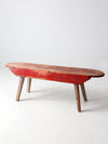 antique red painted farmhouse bench