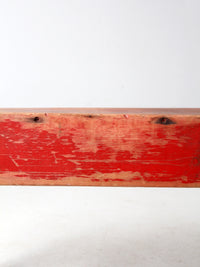 antique red painted farmhouse bench