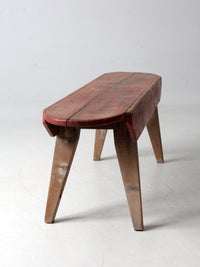 antique red painted farmhouse bench
