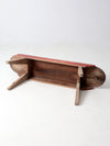 antique red painted farmhouse bench
